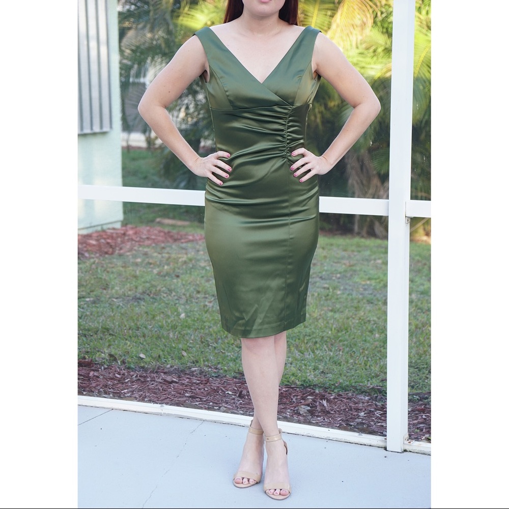Satin Green Dress